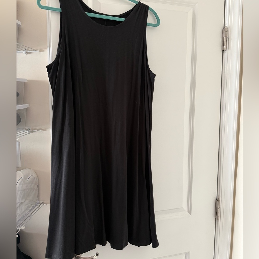 NWOT Quince black Tencel Modal sleeveless mini swing dress size XL - Picture 3 of 5